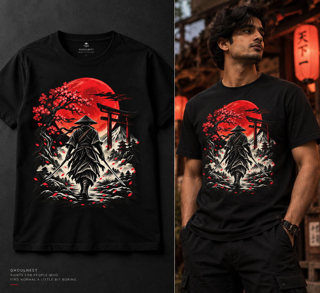 Lone Samurai Red Sun & Torii Tee