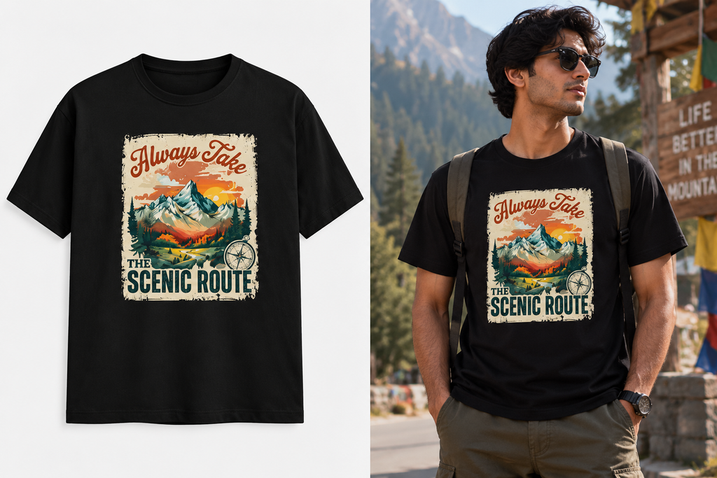 Always Take the Scenic Route Graphic T-Shirt | Ghoulnest