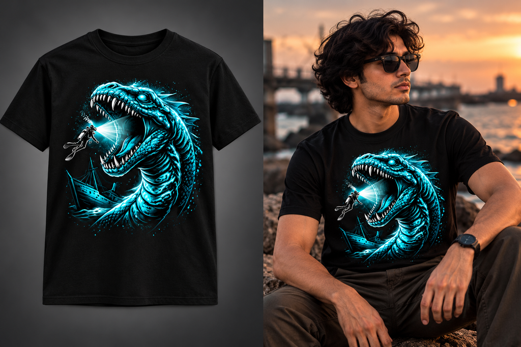 Sea Serpent Monster Graphic T-Shirt | Ghoulnest