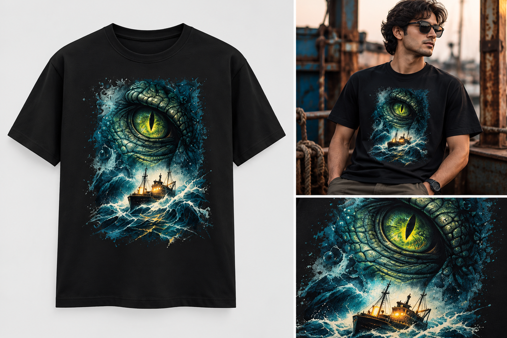 Watcher Below – Sea Monster Graphic T-Shirt