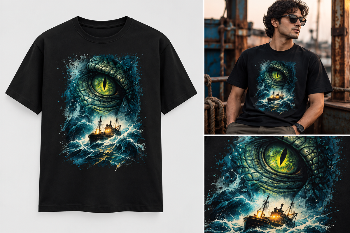 Watcher Below – Sea Monster Graphic T-Shirt
