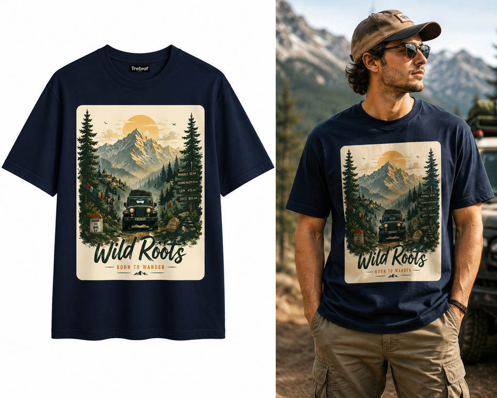 Wild Roots – Born to Wander Himalayan Adventure Jeep T-Shirt