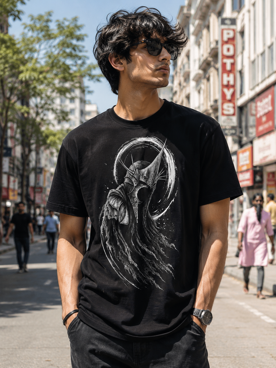 Gothic Phantom Graphic T-Shirt