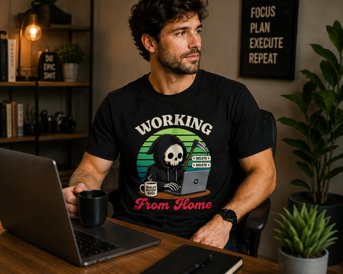 Working From Home Grim Reaper T-Shirt