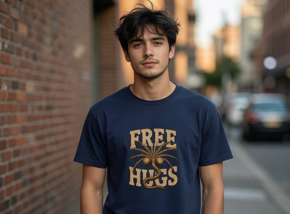 Free Hugs Facehugger T-Shirt | Alien Xenomorph Funny Sci-Fi Tee
