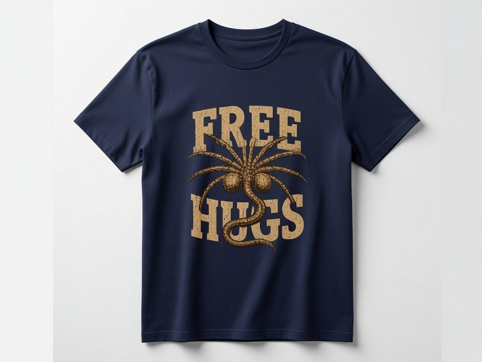 Free Hugs Facehugger T-Shirt | Alien Xenomorph Funny Sci-Fi Tee